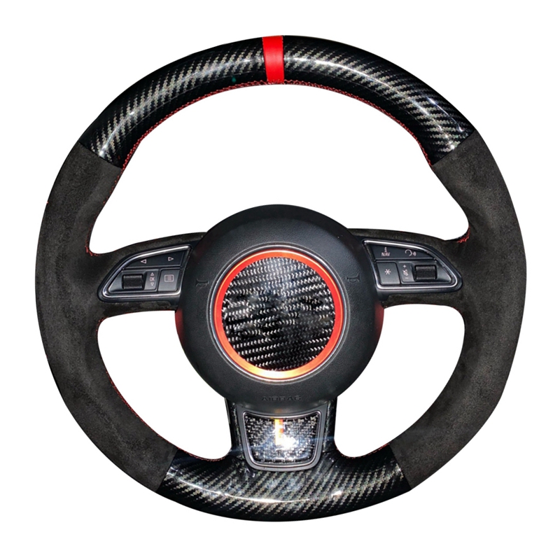 Car Steering Wheel Cover Anti Slip Breathable - Cubierta trenzada de ante antideslizante para