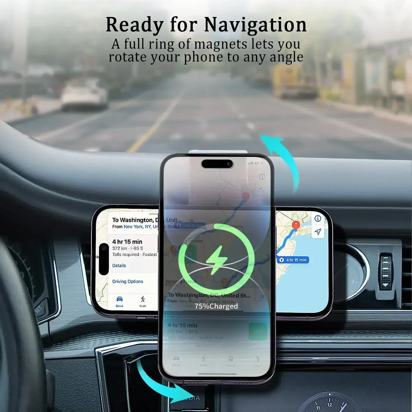 Cargador inalámbrico magnético - Wireless Car Charger Mount Fast Charging reseña y precio