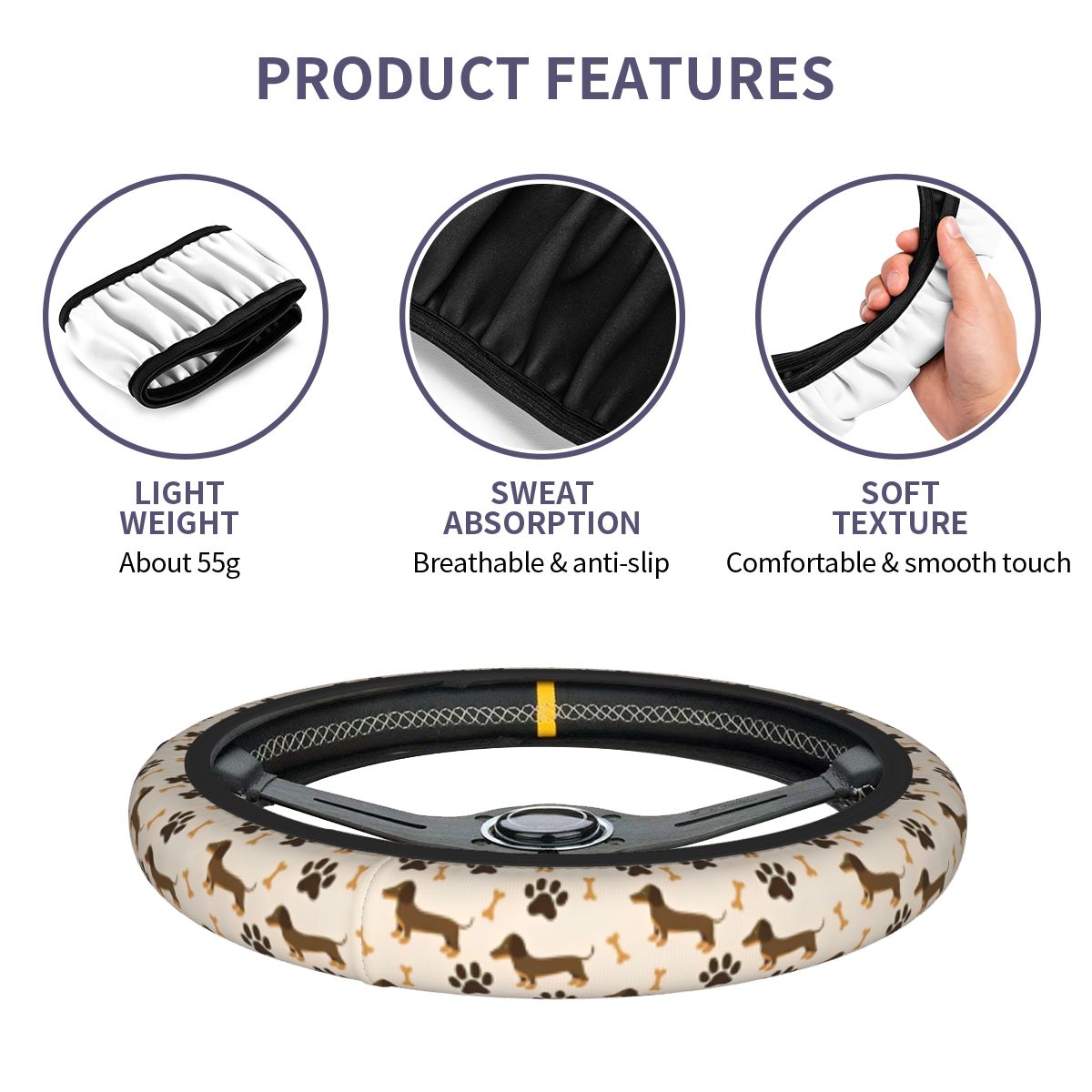 Bonita funda para volante de c - Car Steering Wheel Cover Anti Slip Breathable reseña y precio