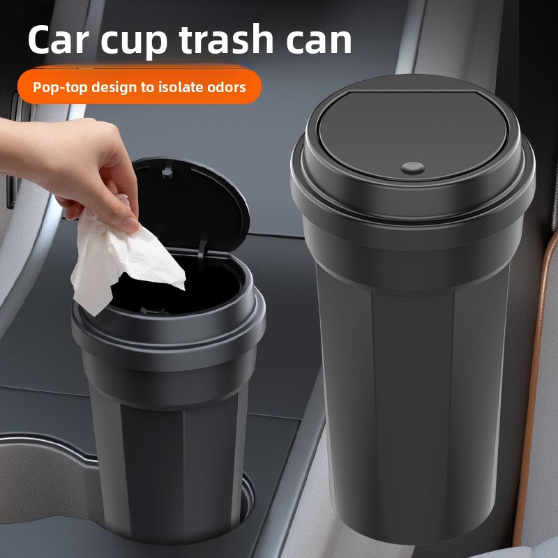 Cubo de basura para coche, imp - Waterproof Car Trash Can With Lid reseña y precio