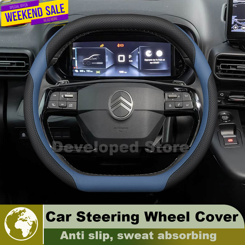 Funda de cuero para volante de - Car Steering Wheel Cover Anti Slip Breathable reseña y precio