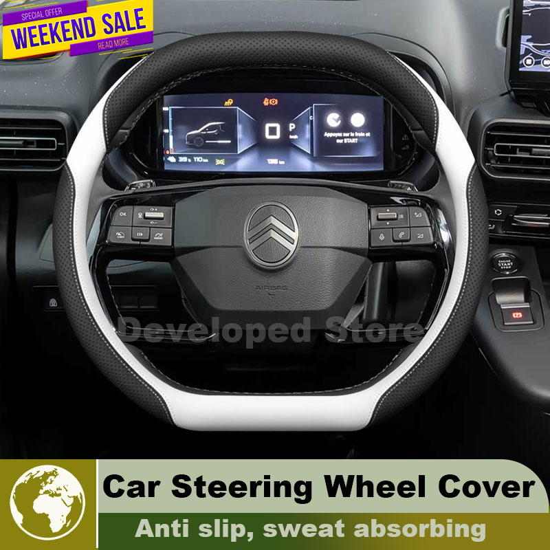 Funda de cuero para volante de - Car Steering Wheel Cover Anti Slip Breathable reseña y precio