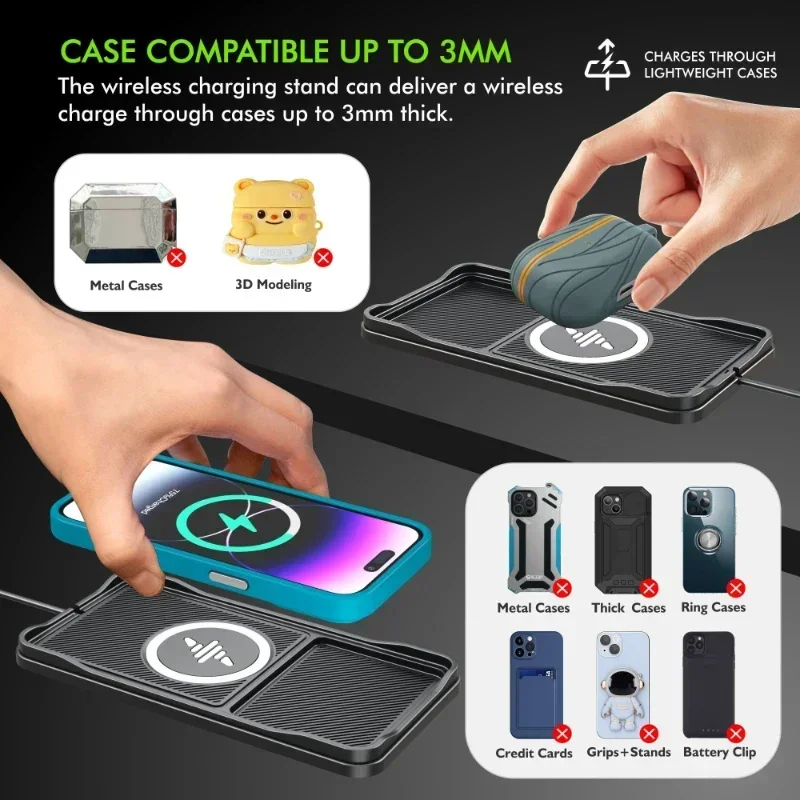 Base de almohadilla de cargado - Wireless Car Charger Mount Fast Charging reseña y precio