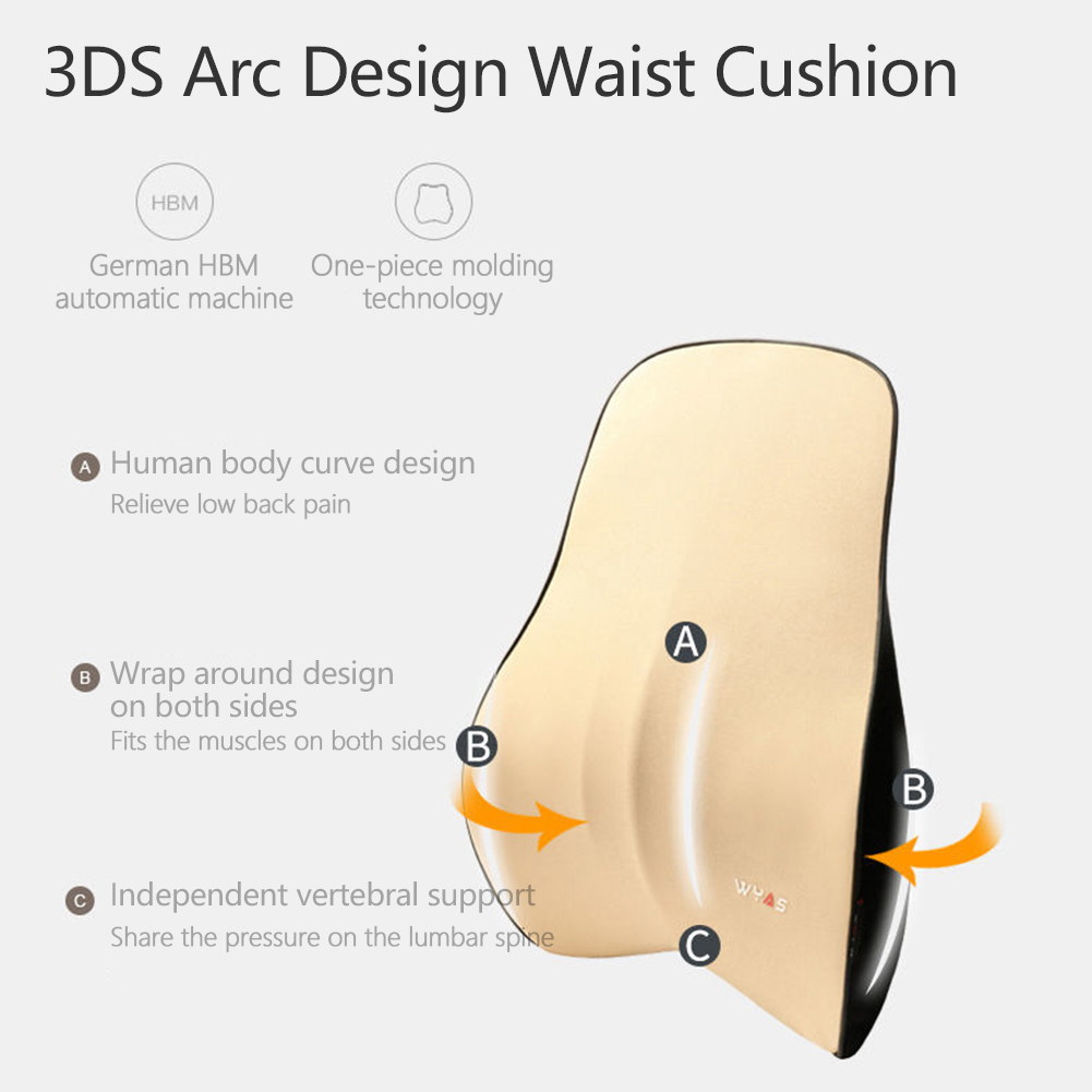 Soporte Lumbar para coche, rep - Memory Foam Car Neck Pillow Lumbar Support reseña y precio